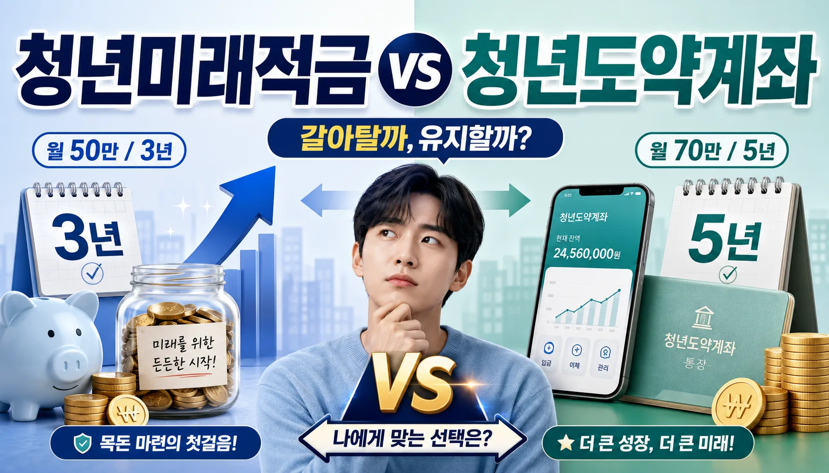 청년미래적금 VS 청년도약계좌: 갈아탈까, 유지할까